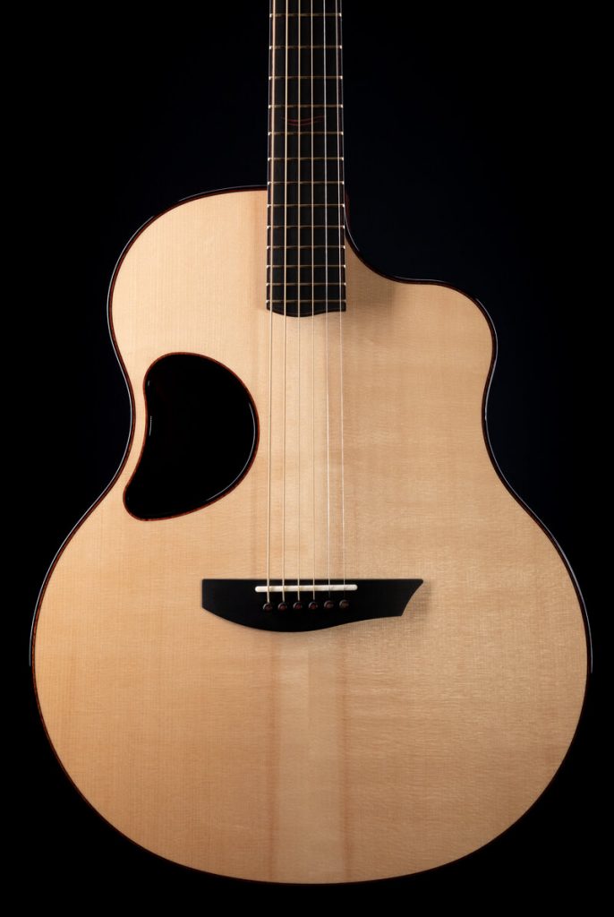Wood acoustic guitar